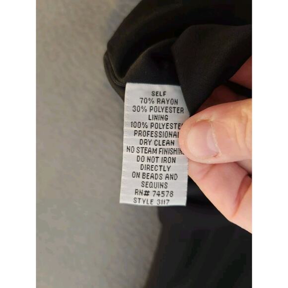 Vtg Cache 90s Y2K Silk Floral Beaded Midi Matching Scarf Black Slip Dress Sz 12 - Picture 11 of 11